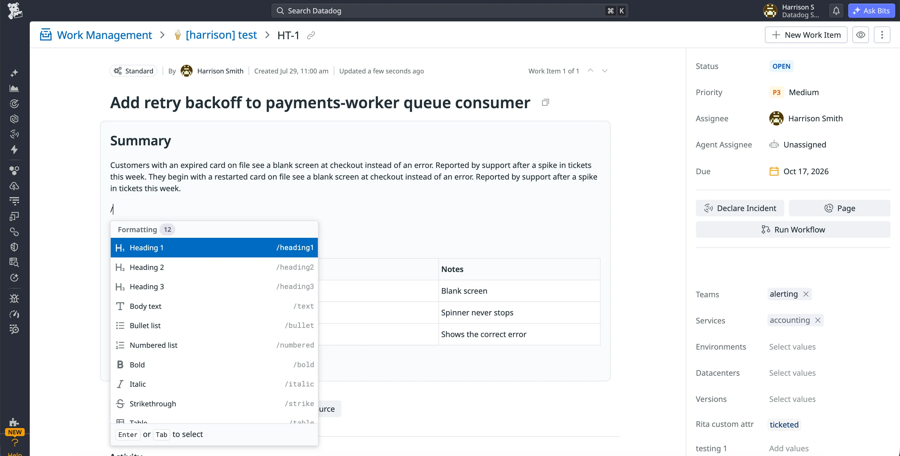 Markdown-free editing for Work Management preview